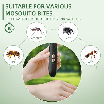 2-in-1 Electric Insect Bite Fever Suction Bite Toxin Anti-itching Instrument - Black