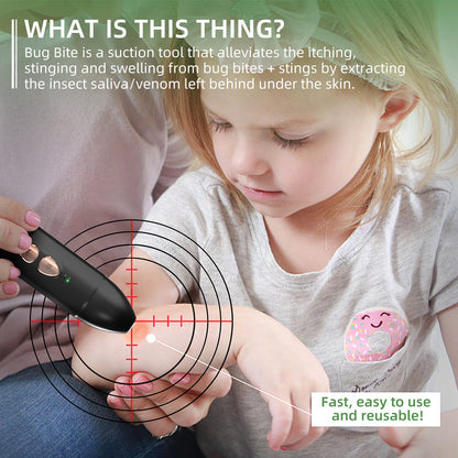 2-in-1 Electric Insect Bite Fever Suction Bite Toxin Anti-itching Instrument - Black