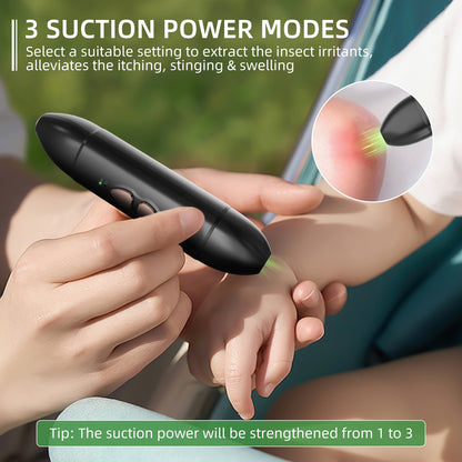 2-in-1 Electric Insect Bite Fever Suction Bite Toxin Anti-itching Instrument - Black