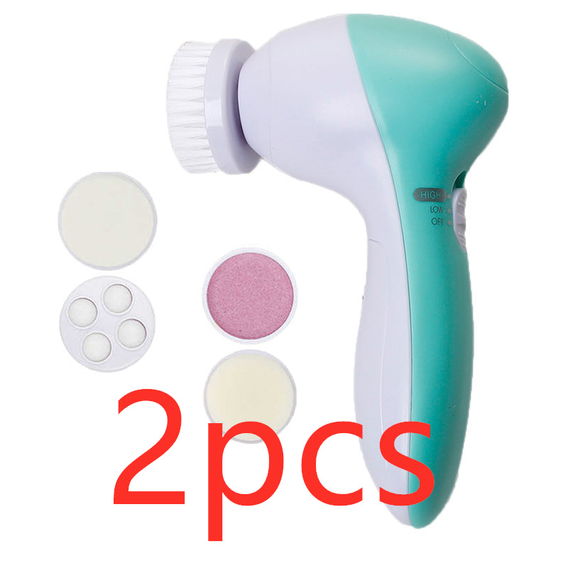 5 in 1 Electric Facial Cleansing Instrument - Green 2pcs