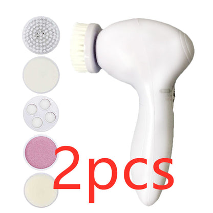 5 in 1 Electric Facial Cleansing Instrument - White 2pcs