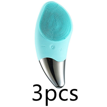 Charging silicone cleansing instrument - Green3pcs