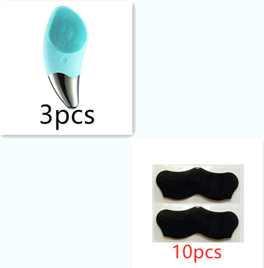 Charging silicone cleansing instrument - Green3pcs with10 pieces nasal patch