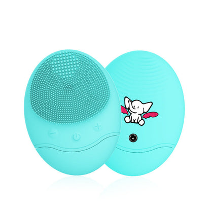 Electric Bamboo Charcoal Silicone Cleansing Instrument - Elephant blue