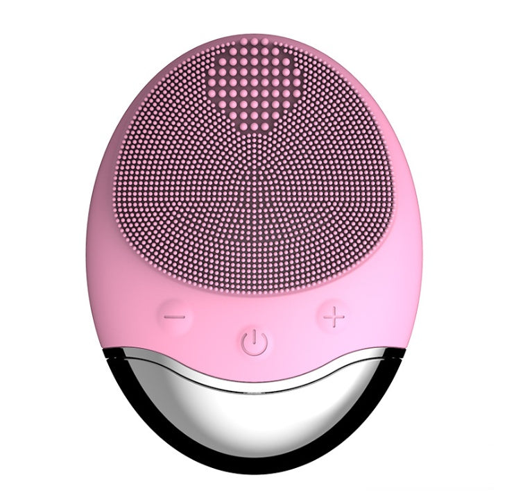 Electric Bamboo Charcoal Silicone Cleansing Instrument - Pink