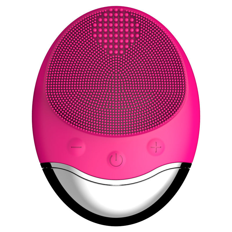 Electric Bamboo Charcoal Silicone Cleansing Instrument - Red