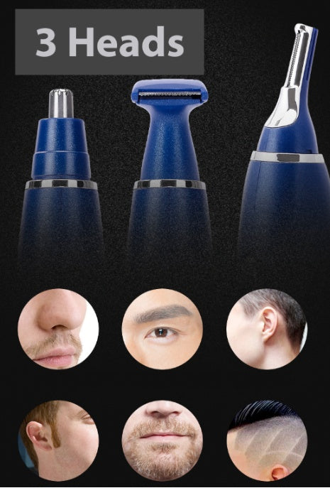 Electric Ear Beard Nose Hair Trimmer Eyebrow Mustache Remover Shaver Clipper New - Blue - 5