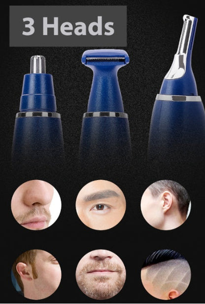 Electric Ear Beard Nose Hair Trimmer Eyebrow Mustache Remover Shaver Clipper New - Blue - 5