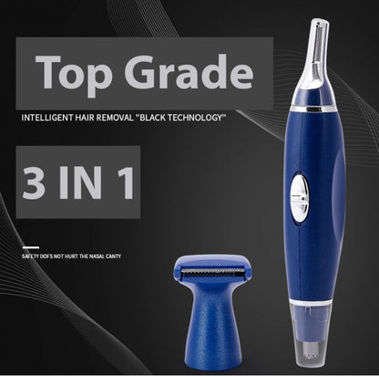 Electric Ear Beard Nose Hair Trimmer Eyebrow Mustache Remover Shaver Clipper New - Blue - 5