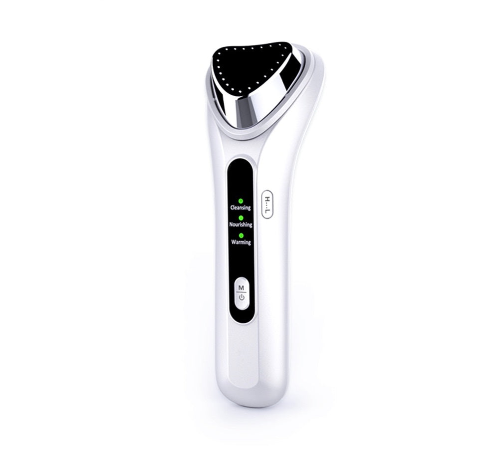 Electric Ultrasonic Facial Beauty Device - White