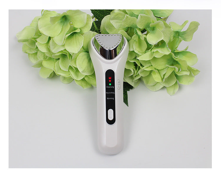 Electric Ultrasonic Facial Beauty Device - White