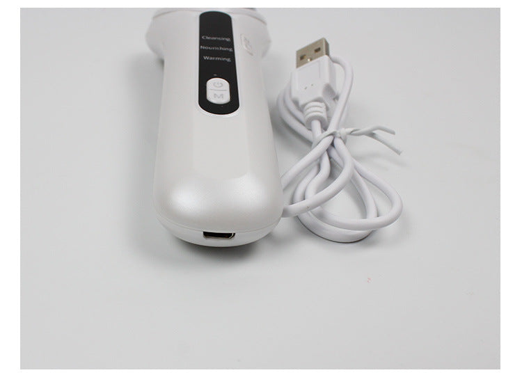 Electric Ultrasonic Facial Beauty Device - White
