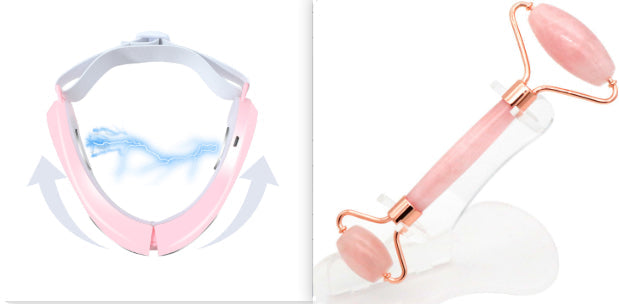 Facial Lifting And Tightening Statute Lines Facial Correction Massager - Pink set / USB