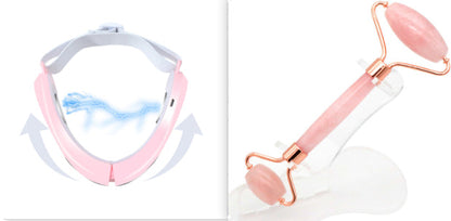 Facial Lifting And Tightening Statute Lines Facial Correction Massager - Pink set / USB