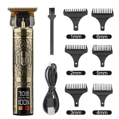 Hair Clipper Electric Electrical Hair Cutter Retro Oil Head Engraving - Bronze Gentleman