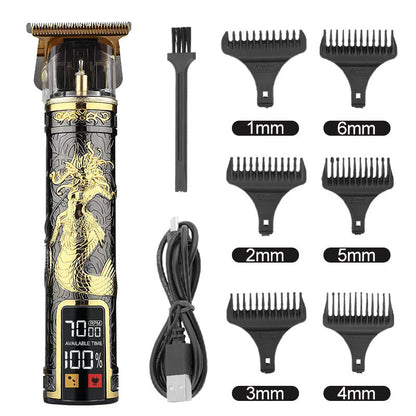 Hair Clipper Electric Electrical Hair Cutter Retro Oil Head Engraving - Black Gold Medusa