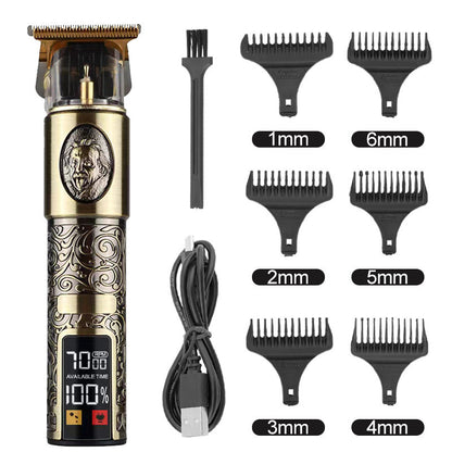 Hair Clipper Electric Electrical Hair Cutter Retro Oil Head Engraving - Bronze Big Head Old Man