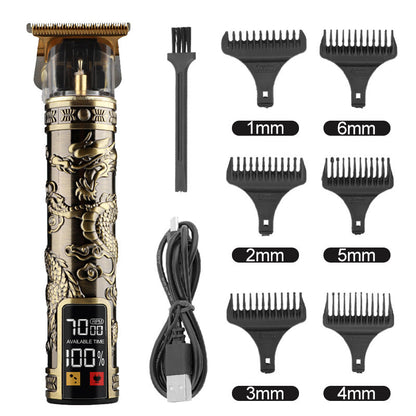 Hair Clipper Electric Electrical Hair Cutter Retro Oil Head Engraving - Bronze Xianglong
