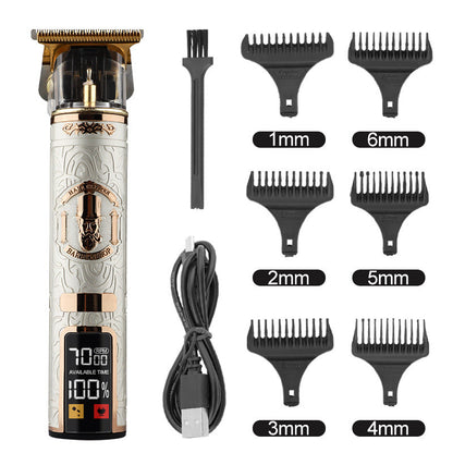 Hair Clipper Electric Electrical Hair Cutter Retro Oil Head Engraving - Platinum Gentleman