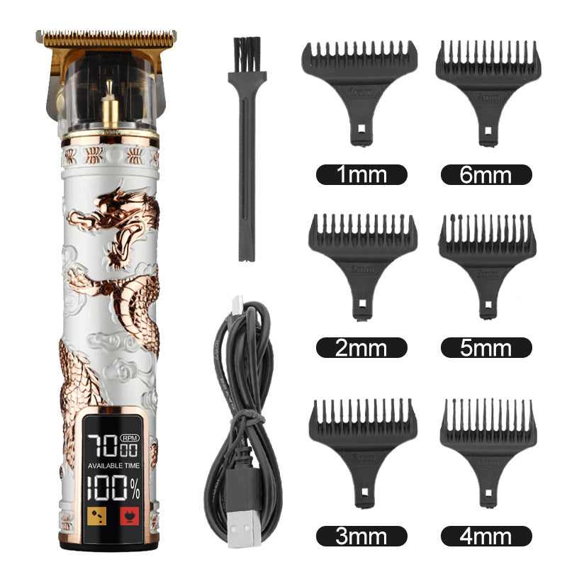 Hair Clipper Electric Electrical Hair Cutter Retro Oil Head Engraving - Platinum Xianglong