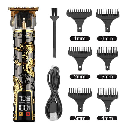 Hair Clipper Electric Electrical Hair Cutter Retro Oil Head Engraving - Black Gold Xianglong