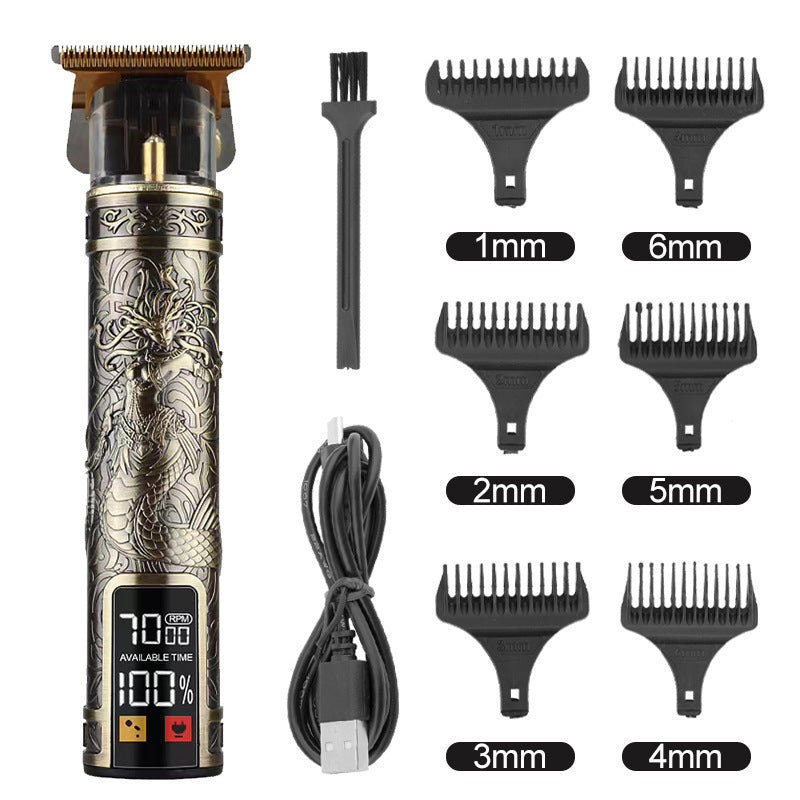 Hair Clipper Electric Electrical Hair Cutter Retro Oil Head Engraving - Bronze Medusa