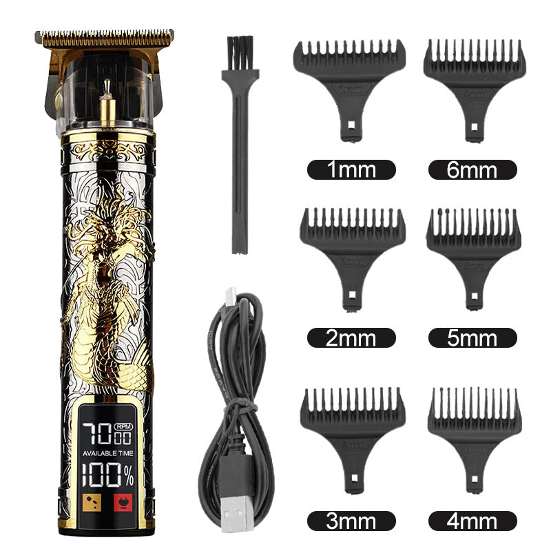 Hair Clipper Electric Electrical Hair Cutter Retro Oil Head Engraving - Gun Color Medusa