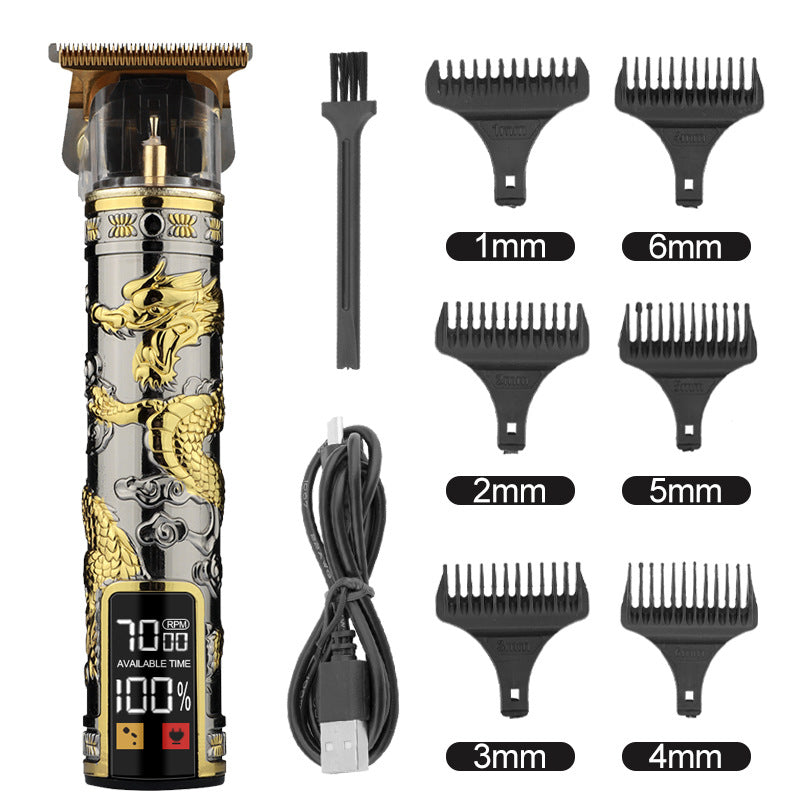 Hair Clipper Electric Electrical Hair Cutter Retro Oil Head Engraving - Gun Color Xianglong