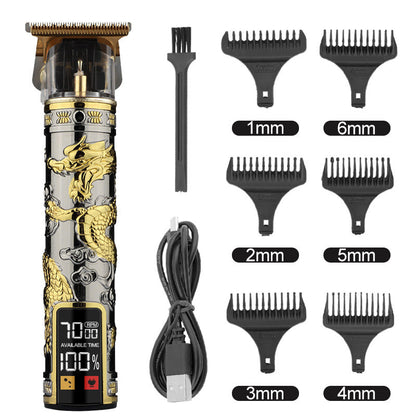 Hair Clipper Electric Electrical Hair Cutter Retro Oil Head Engraving - Gun Color Xianglong