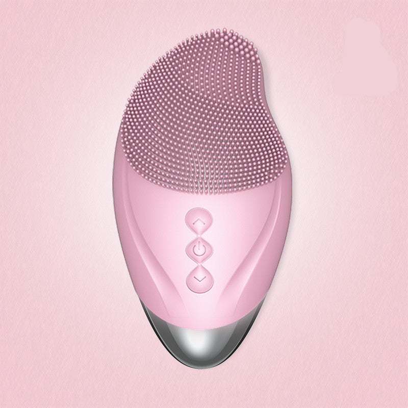 Heated electric silicone cleansing instrument - Pink