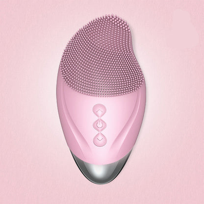 Heated electric silicone cleansing instrument - Pink
