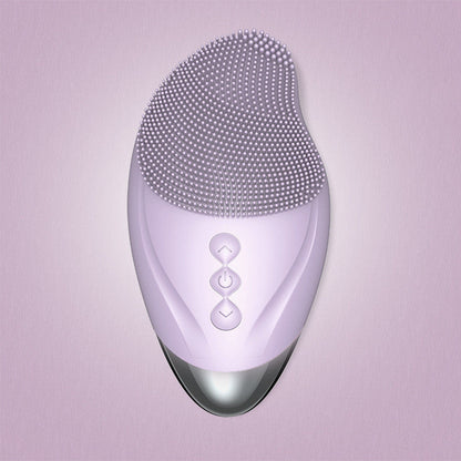 Heated electric silicone cleansing instrument - Purple
