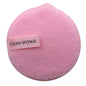 Magic Lazy Water Makeup Remover Powder Puff Short Hair Round Face Wash Makeup Remover Sponge - Pink edge