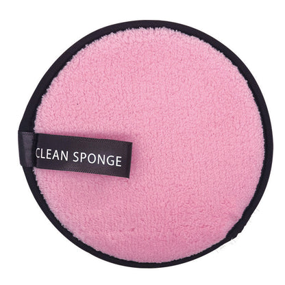 Magic Lazy Water Makeup Remover Powder Puff Short Hair Round Face Wash Makeup Remover Sponge - Pink round