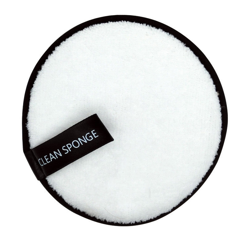 Magic Lazy Water Makeup Remover Powder Puff Short Hair Round Face Wash Makeup Remover Sponge - White round