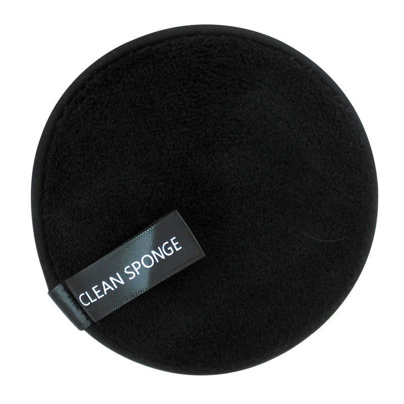 Magic Lazy Water Makeup Remover Powder Puff Short Hair Round Face Wash Makeup Remover Sponge - Black round