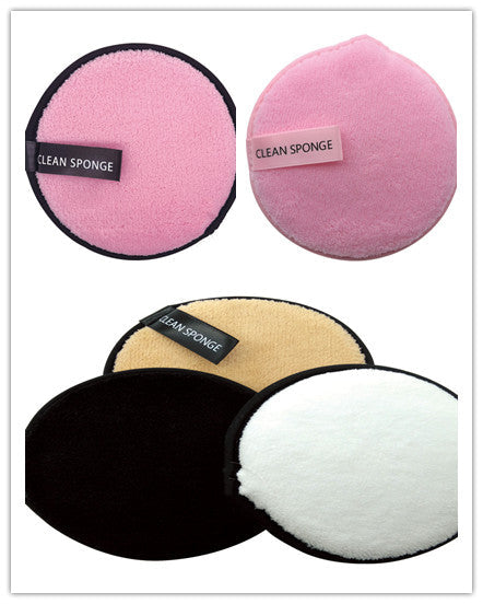 Magic Lazy Water Makeup Remover Powder Puff Short Hair Round Face Wash Makeup Remover Sponge - 5colors set