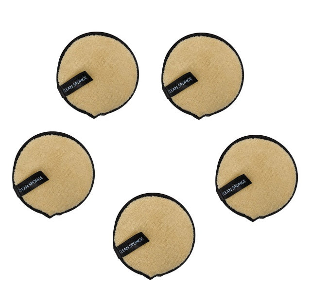 Magic Lazy Water Makeup Remover Powder Puff Short Hair Round Face Wash Makeup Remover Sponge - Light coffee roun 5pcs