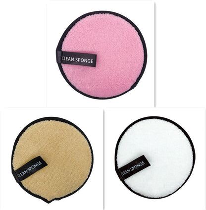 Magic Lazy Water Makeup Remover Powder Puff Short Hair Round Face Wash Makeup Remover Sponge - Set A