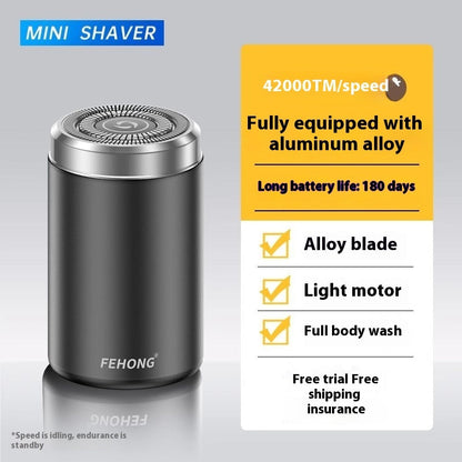 Mini Fully Washable Super Clean Portable Blade Men’s Electric Shaver - Black Battery Life 180 Days