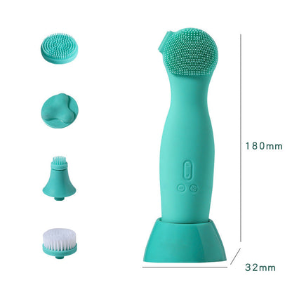 Multifunctional Electric Silicone Cleansing Instrument - Blue / USB