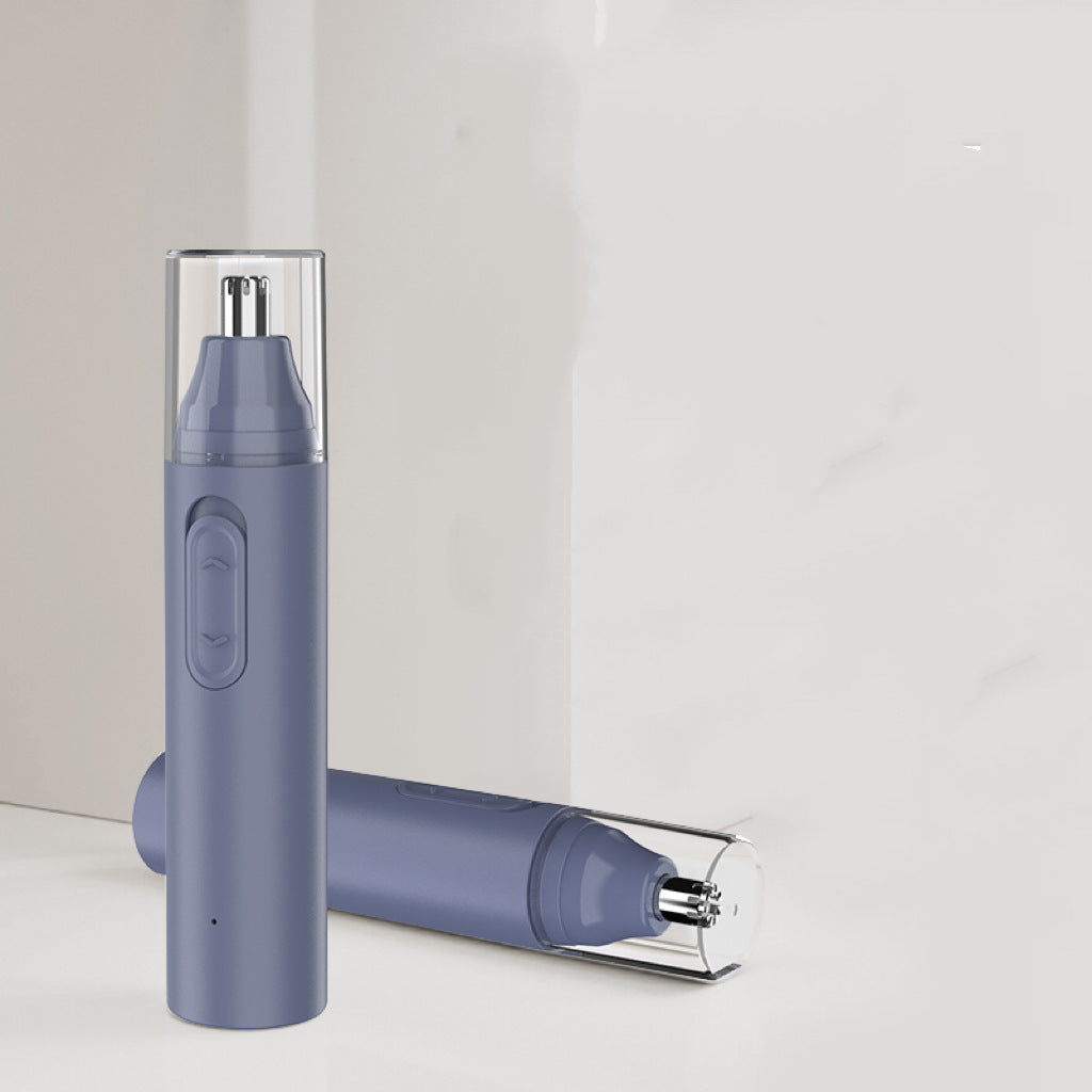 New Electric Nose Hair Trimmer Grade High Speed Motor - Foggy Blue And Gray / USB Charging