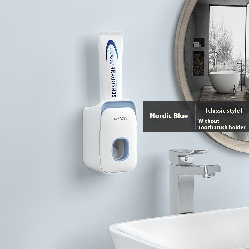 Punch Free Rack Toothpaste Holder Lazy Fantastic Squeezing Tool - Nordic Blue / Classic Style