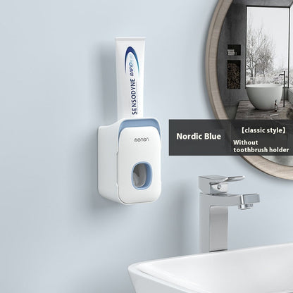 Punch Free Rack Toothpaste Holder Lazy Fantastic Squeezing Tool - Nordic Blue / Classic Style