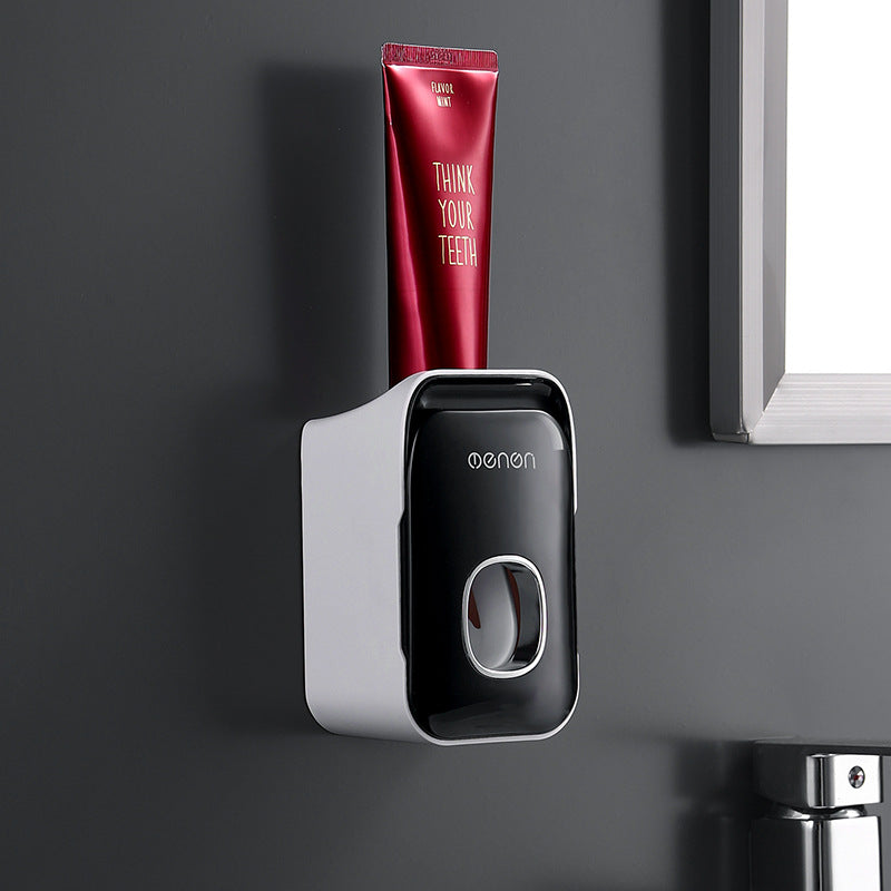 Punch Free Rack Toothpaste Holder Lazy Fantastic Squeezing Tool - Fashion Black / Classic Style