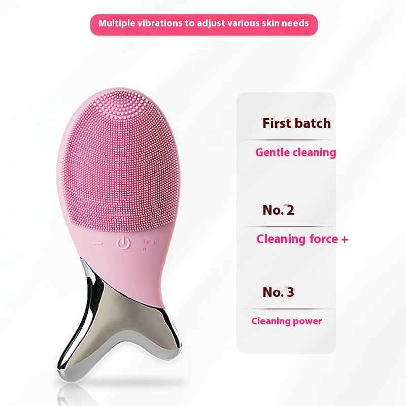 Silicone Gel Cleansing System Electric Facial Nstrument Cleaning Brush Pores Inductive Therapeutical Instrument