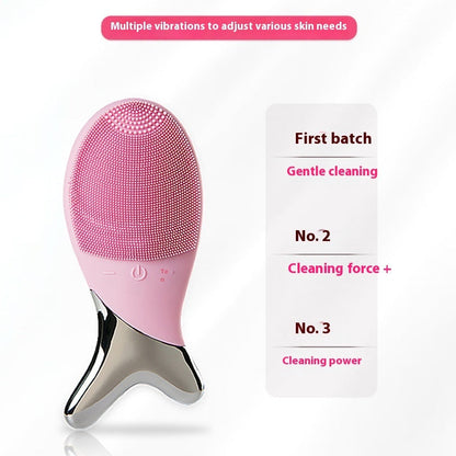 Silicone Gel Cleansing System Electric Facial Nstrument Cleaning Brush Pores Inductive Therapeutical Instrument