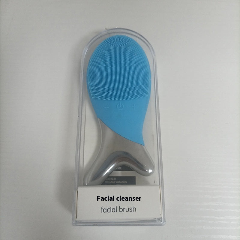 Silicone Gel Cleansing System Electric Facial Nstrument Cleaning Brush Pores Inductive Therapeutical Instrument