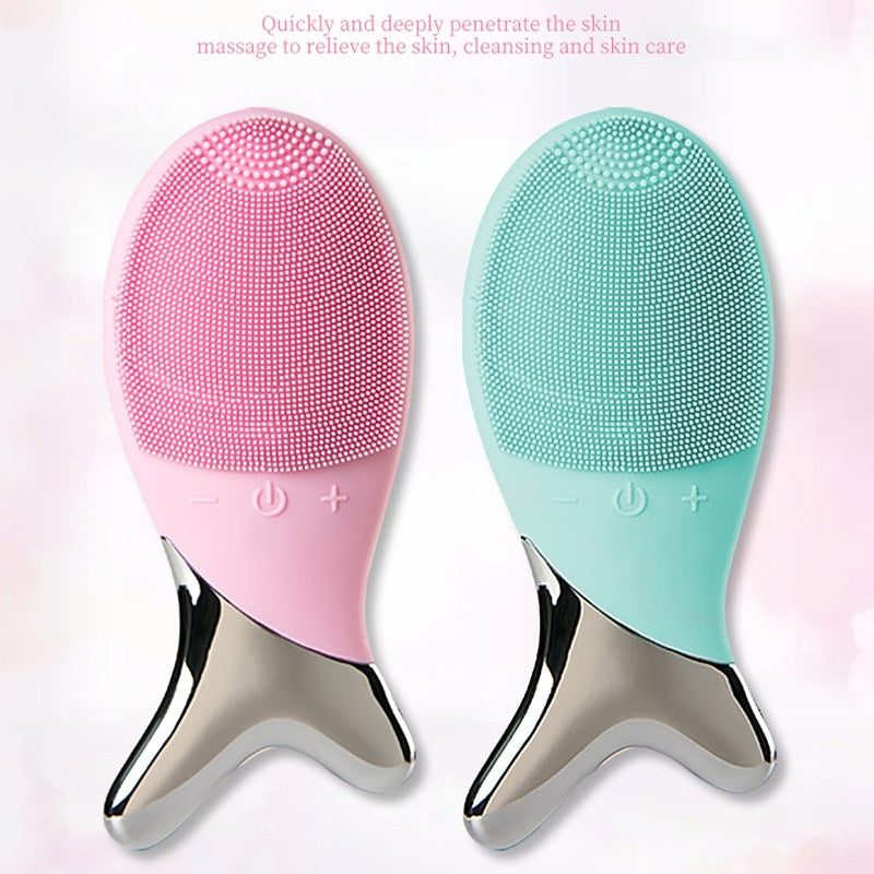 Silicone Gel Cleansing System Electric Facial Nstrument Cleaning Brush Pores Inductive Therapeutical Instrument