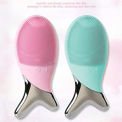 Silicone Gel Cleansing System Electric Facial Nstrument Cleaning Brush Pores Inductive Therapeutical Instrument